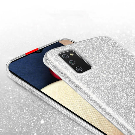 Glitzer Handyhülle aus TPU für Samsung Galaxy A02s in Silber