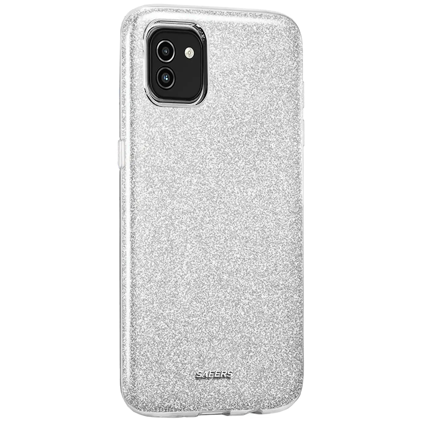 Silberne Glitzer TPU Hülle für Samsung Galaxy A03, Rückansicht