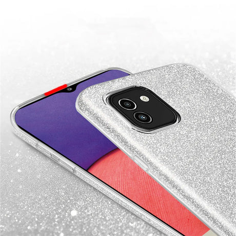 Glitzer Handyhülle aus TPU für Samsung Galaxy A03 in Silber