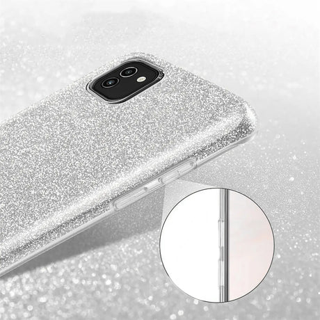 Glitzer Handyhülle aus TPU für Samsung Galaxy A03 in Silber