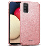 Glitzer Handyhülle aus TPU für Samsung Galaxy A03s in Rosegold