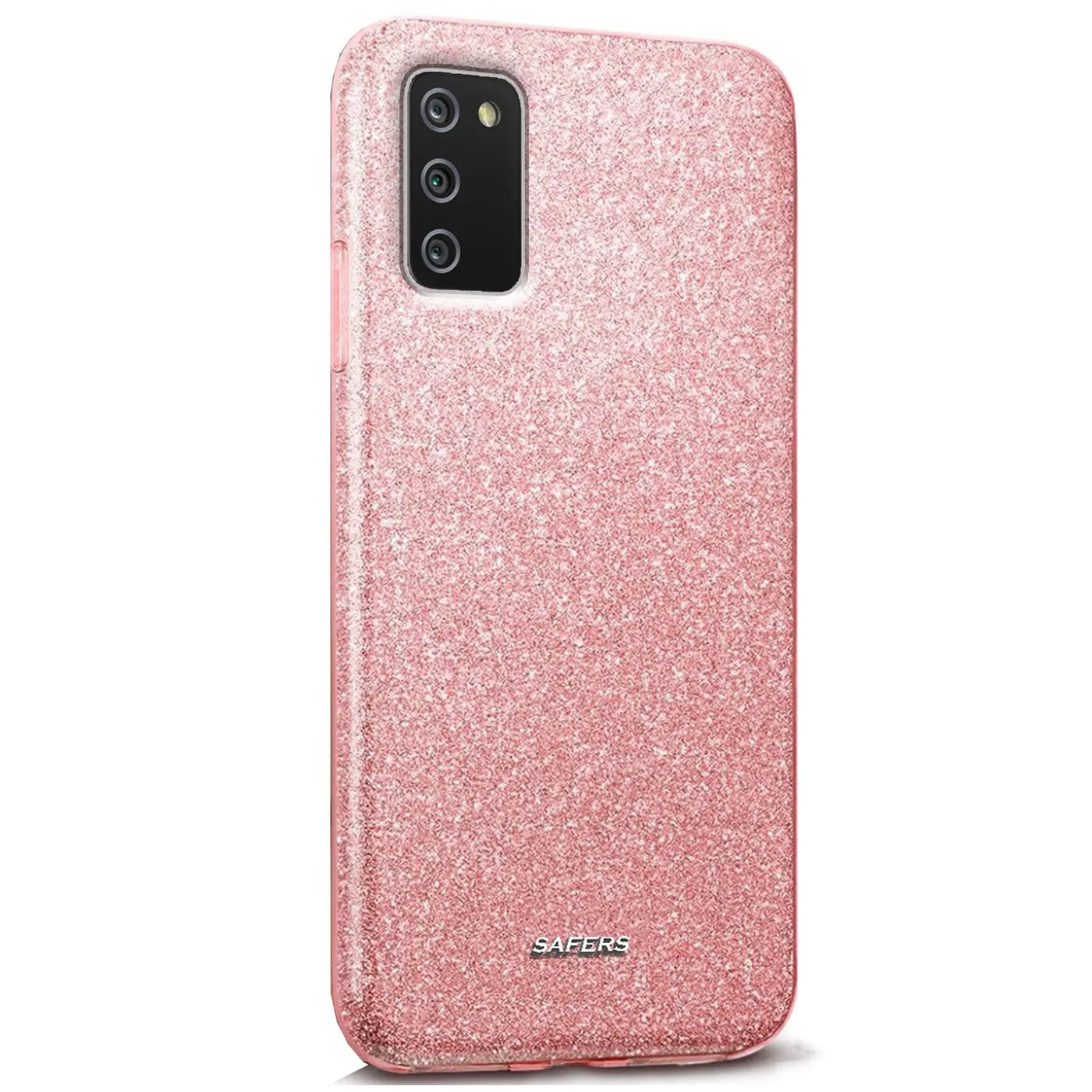Rosa Glitzer TPU Hülle für Samsung Galaxy A03s, Rückansicht