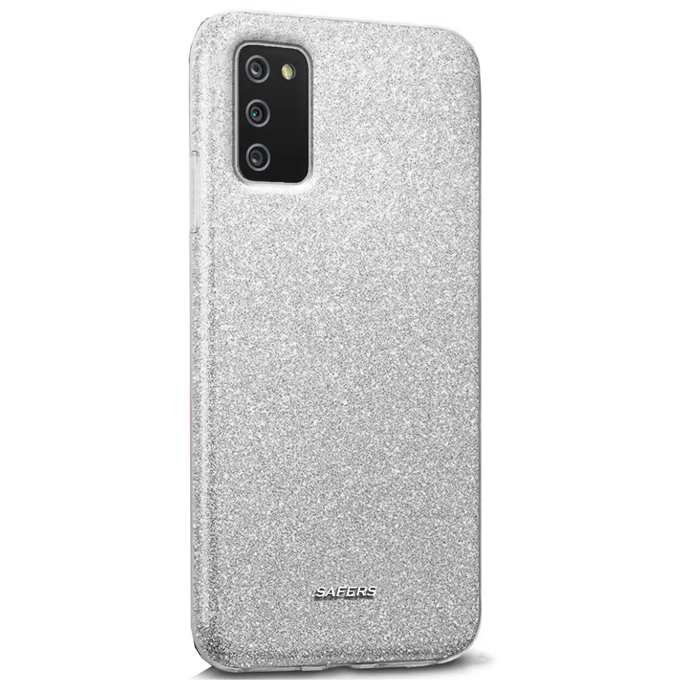 Silberne Glitzer TPU Hülle für Samsung Galaxy A03s, Rückansicht