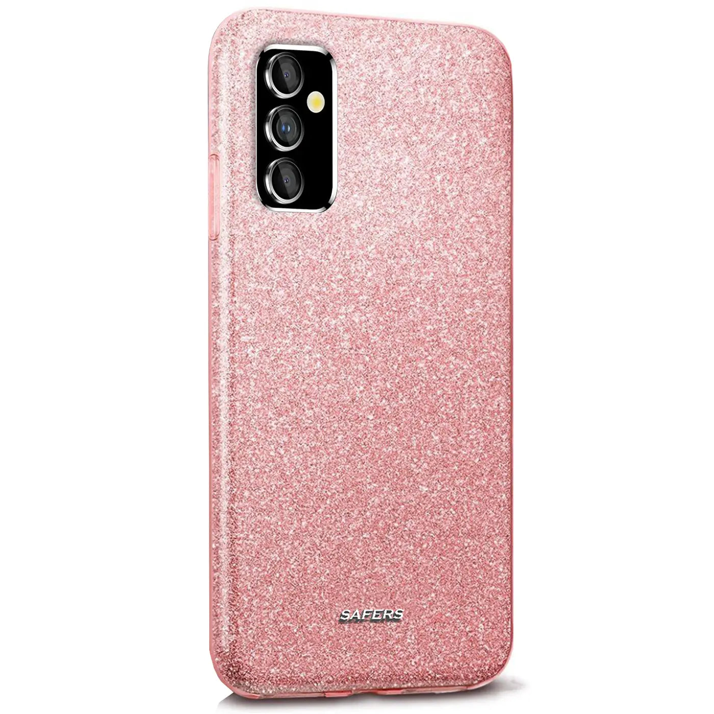 Rosa Glitzer TPU Hülle für Samsung Galaxy A13 5G/A04s, Rückansicht.
