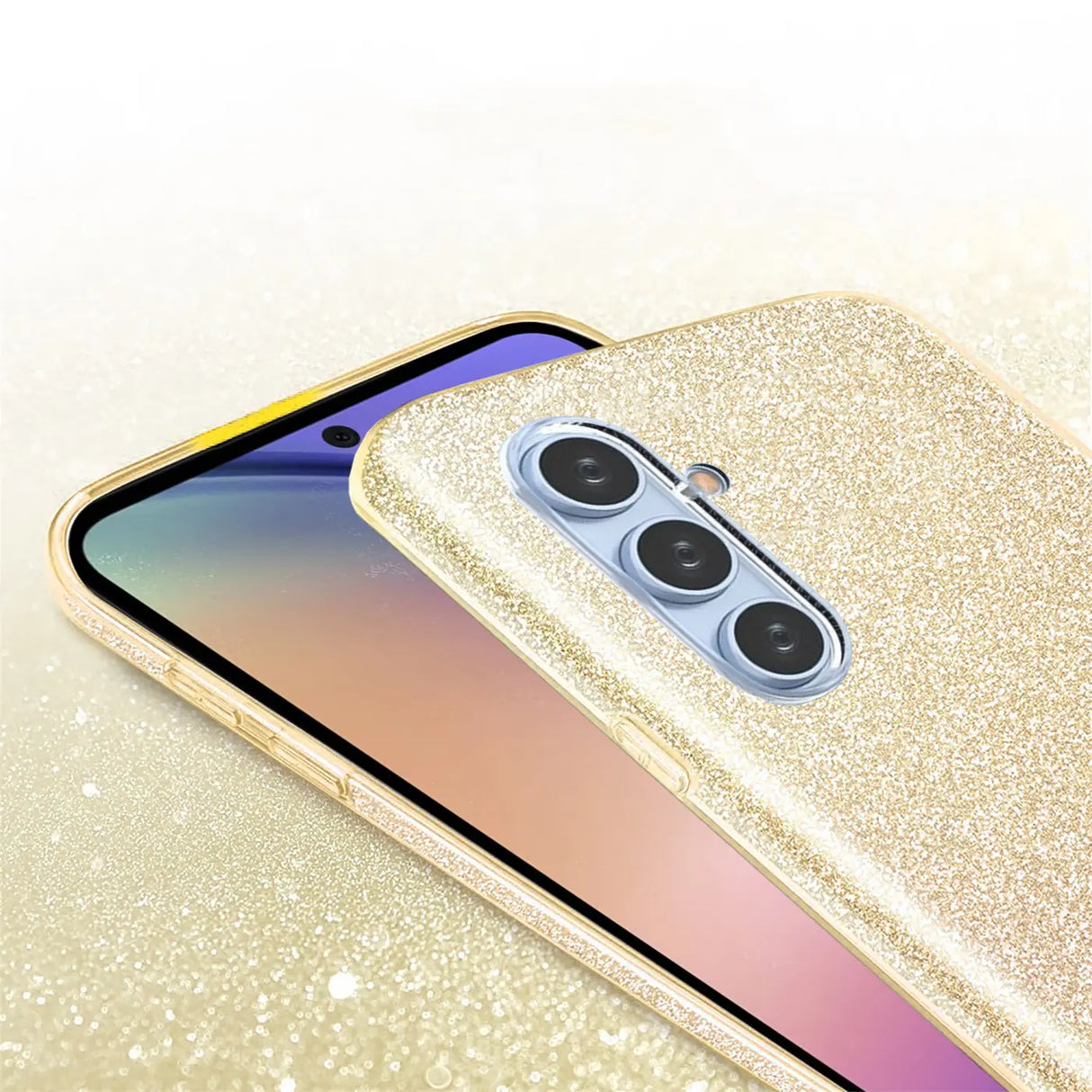 Glitzer Handyhülle aus TPU für Samsung Galaxy A14 4G / 5G in Gold