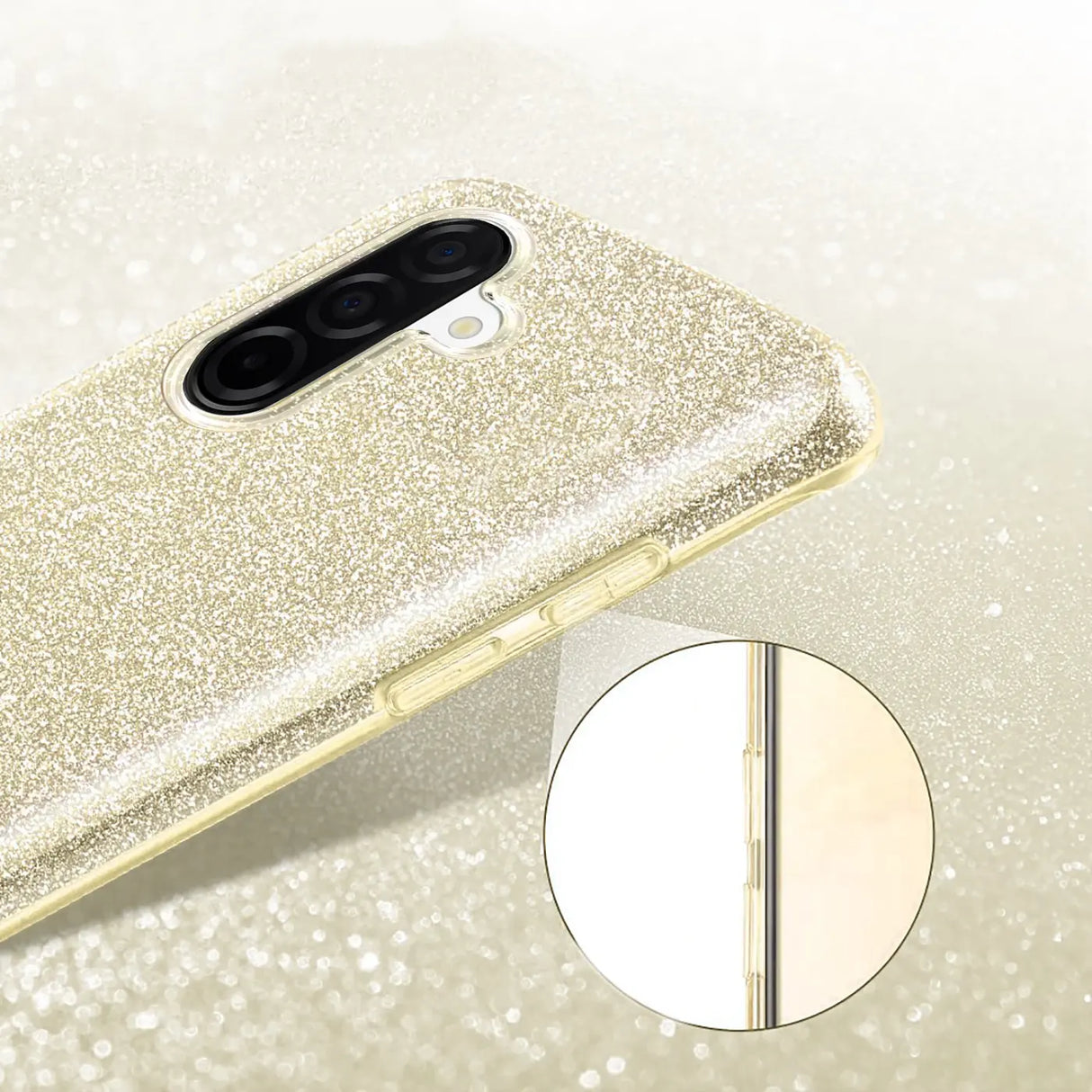 Glitzer Handyhülle aus TPU für Samsung Galaxy A17 5G in Gold