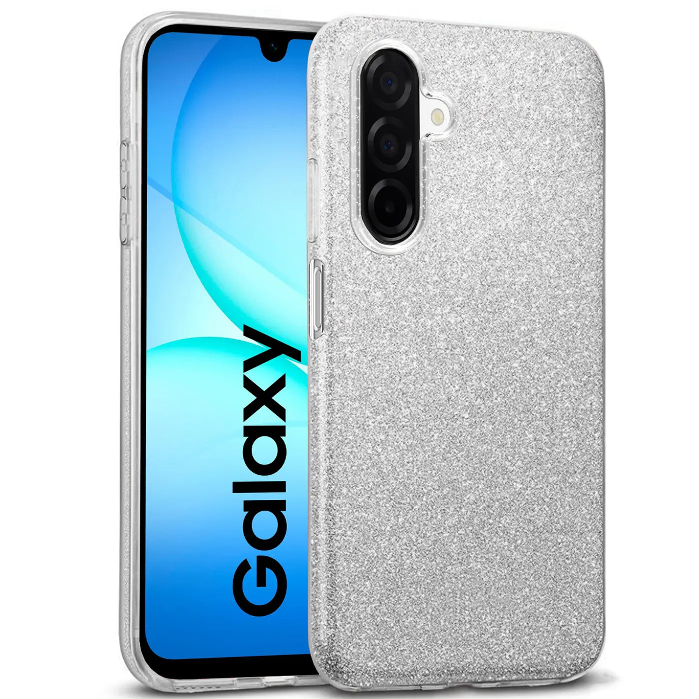Silberne Glitzer-TPU-Hülle auf Samsung Galaxy A17 5G, Vorderansicht
