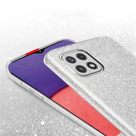 Glitzer Handyhülle aus TPU für Samsung Galaxy A22 5G in Silber