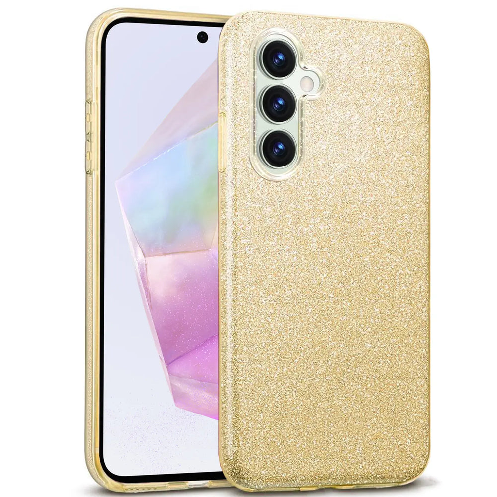 Glitzer Handyhülle aus TPU für Samsung Galaxy A35 5G in Gold