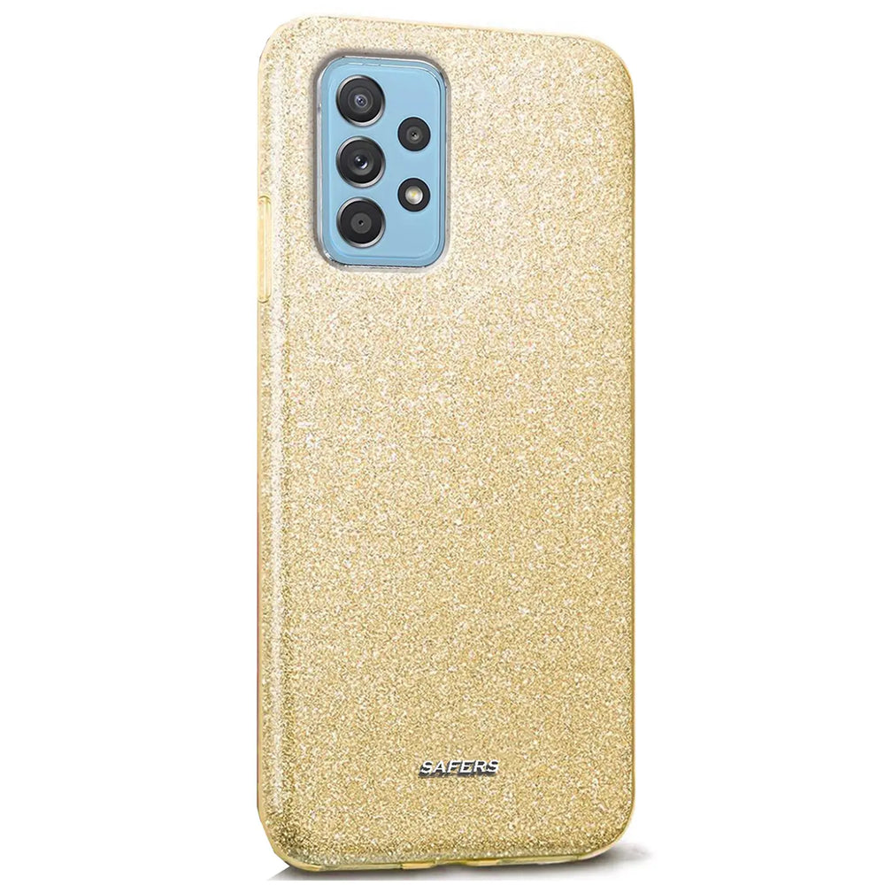 Goldene Glitzer TPU Hülle für Samsung Galaxy A52, Rückansicht