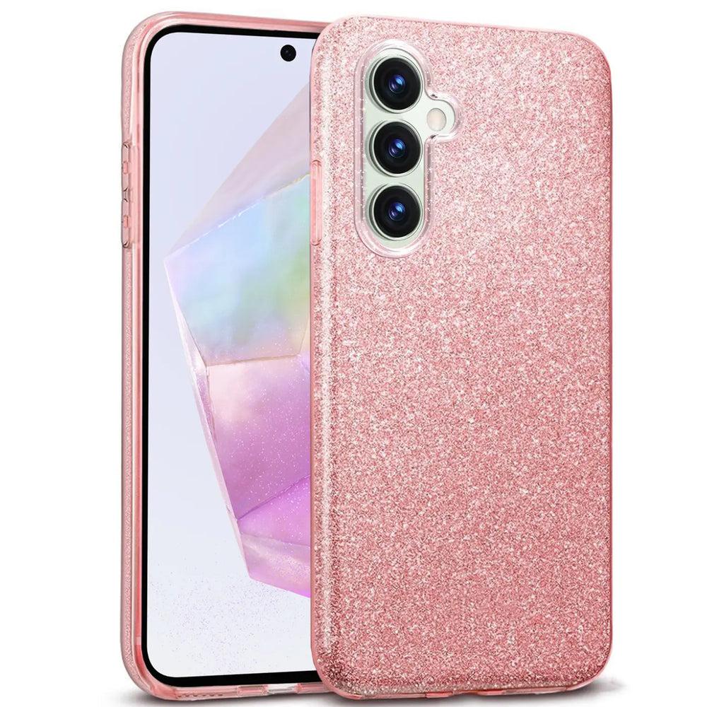 Glitzer Handyhülle aus TPU für Samsung Galaxy A55 5G in Rosegold