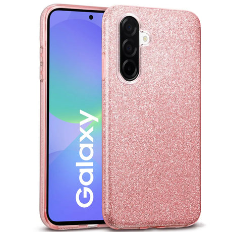 Rosa Glitzer TPU Hülle auf Samsung Galaxy A57 5G, von vorne links
