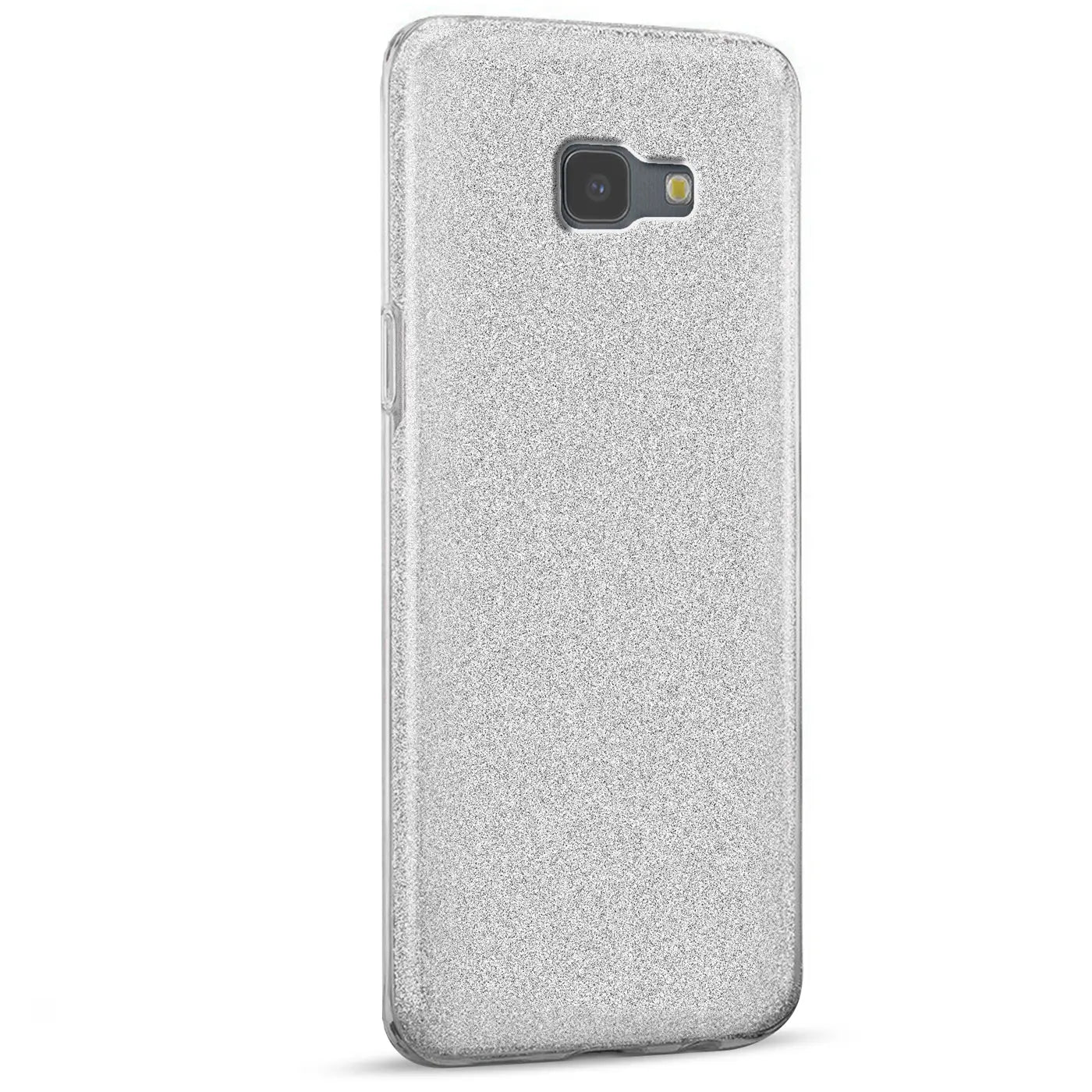 Silberne Glitzer-TPU-Hülle für Samsung Galaxy J6 Plus, Rückansicht.