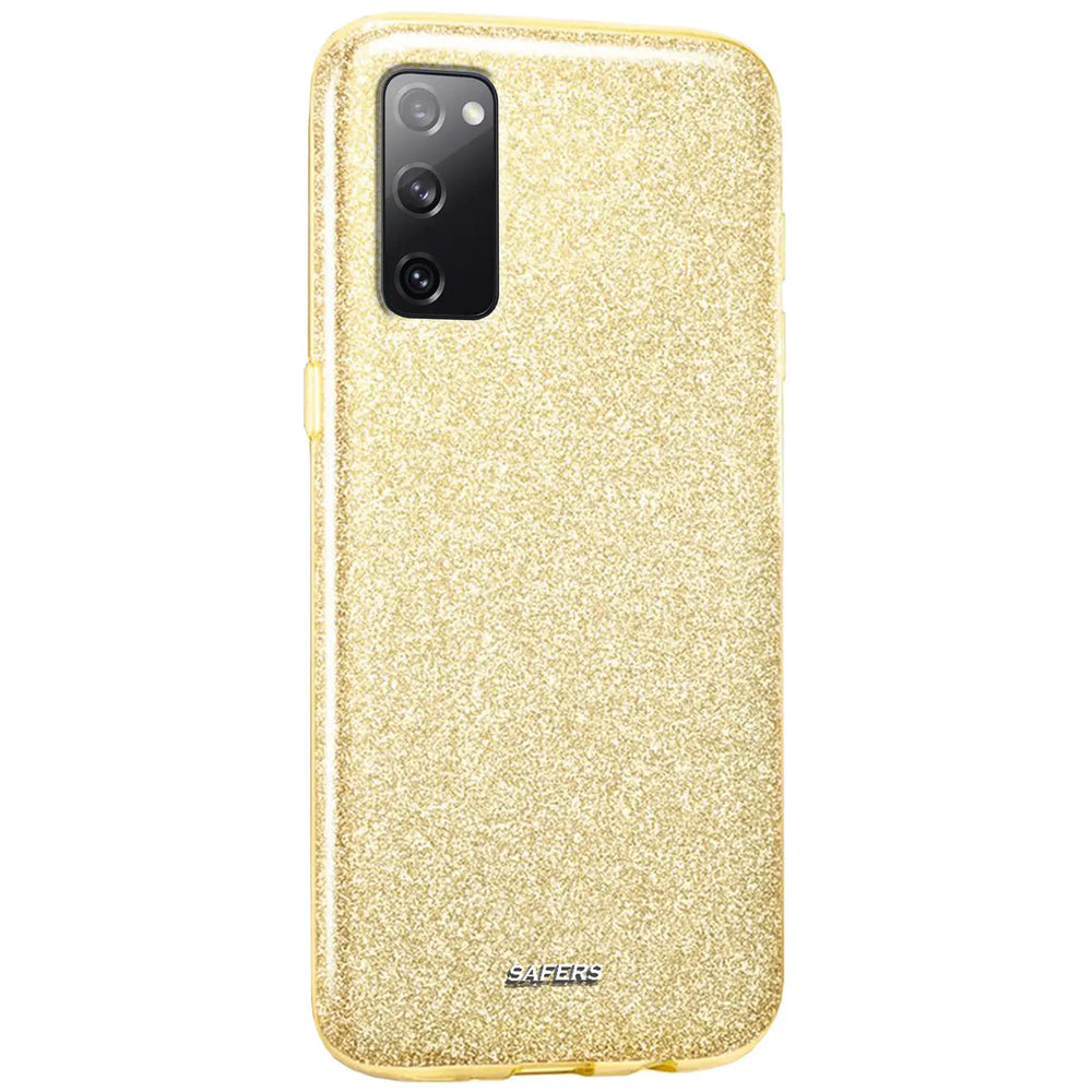 Goldene Glitzer TPU Hülle für Samsung Galaxy S20 FE, Rückansicht