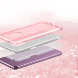 Glitzer Handyhülle aus TPU für Samsung Galaxy S20 Ultra in Rosegold
