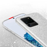 Glitzer Handyhülle aus TPU für Samsung Galaxy S20 Ultra in Silber