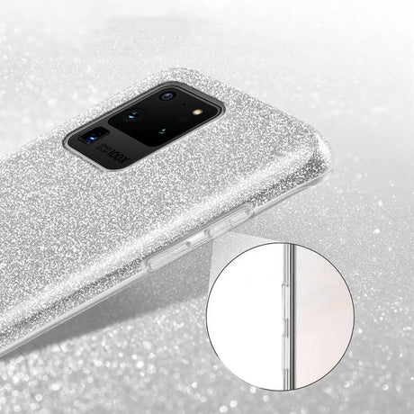 Glitzer Handyhülle aus TPU für Samsung Galaxy S20 Ultra in Silber