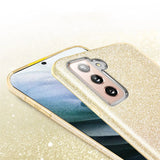 Glitzer Handyhülle aus TPU für Samsung Galaxy S21 FE in Gold
