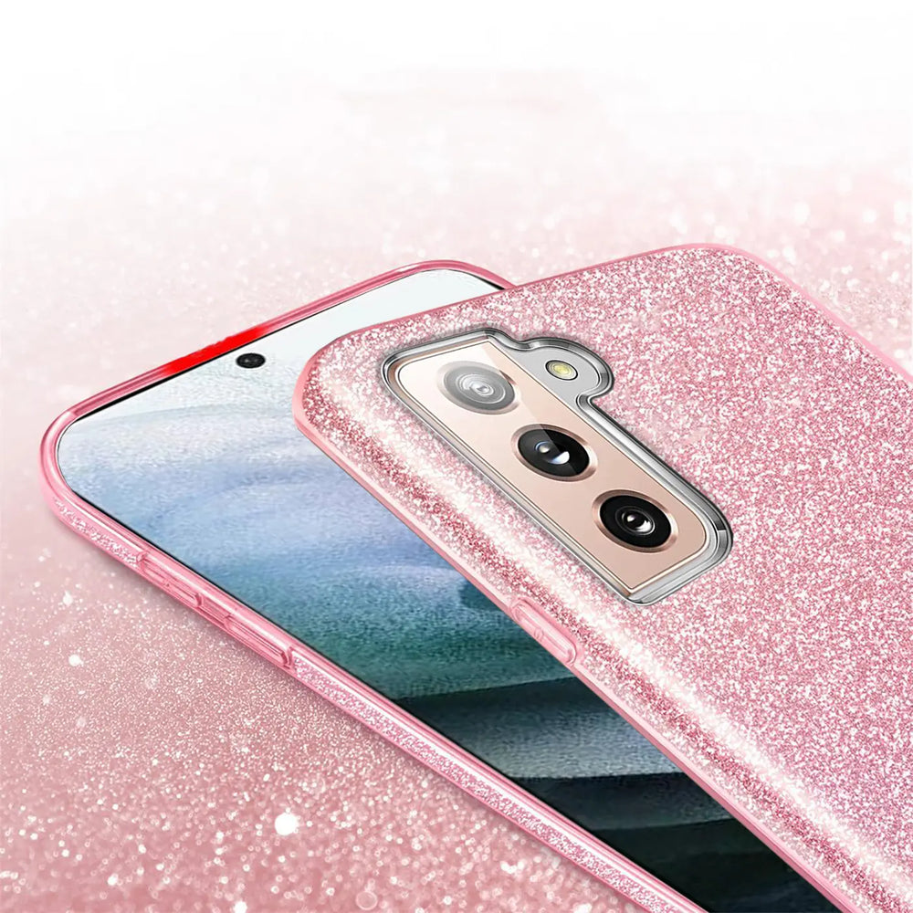 Glitzer Handyhülle aus TPU für Samsung Galaxy S22 Plus in Rosegold