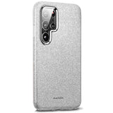 Glitzer Handyhülle aus TPU für Samsung Galaxy S22 Ultra in Silber