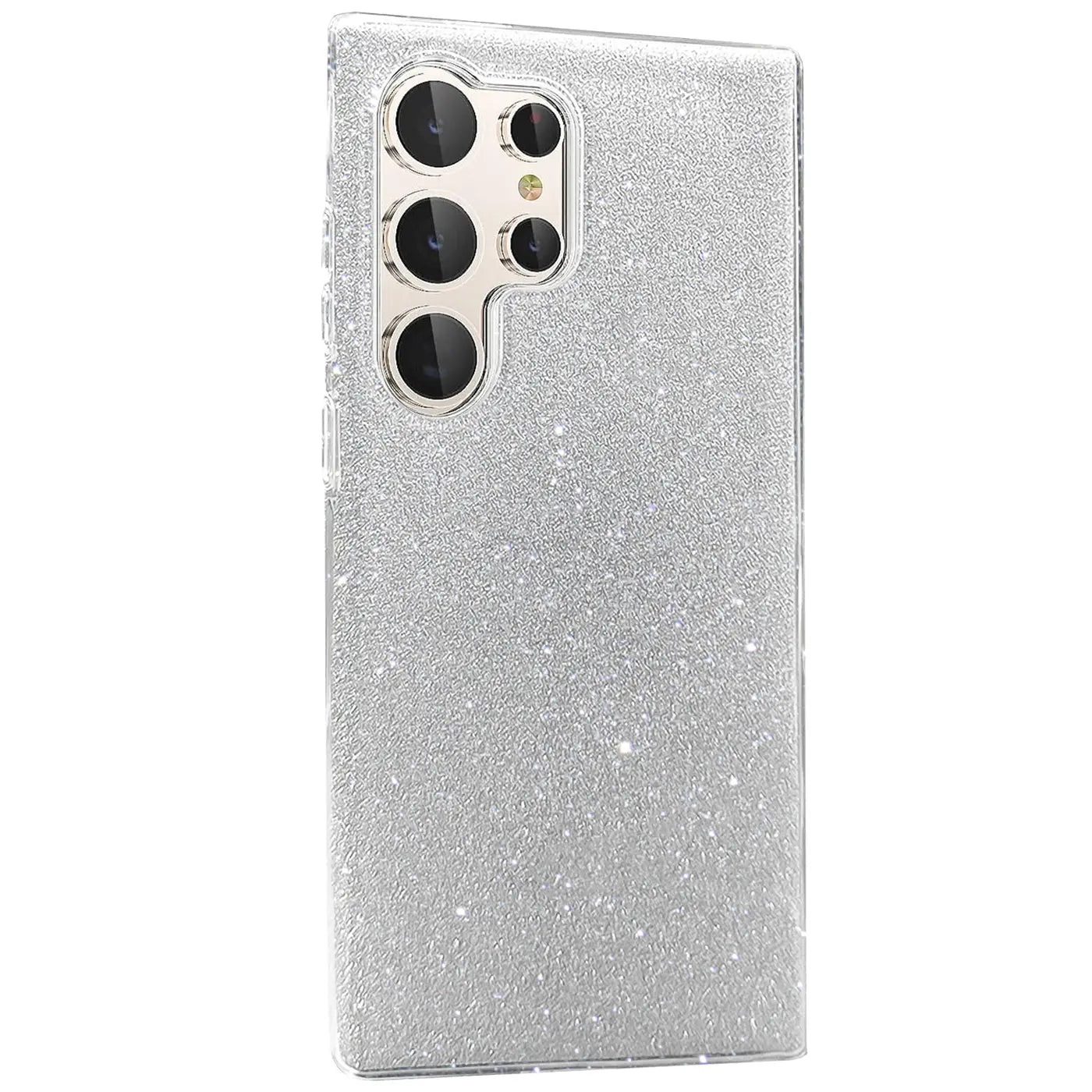 Silberne Glitzer-TPU-Hülle für Samsung Galaxy S23 Ultra, Rückansicht