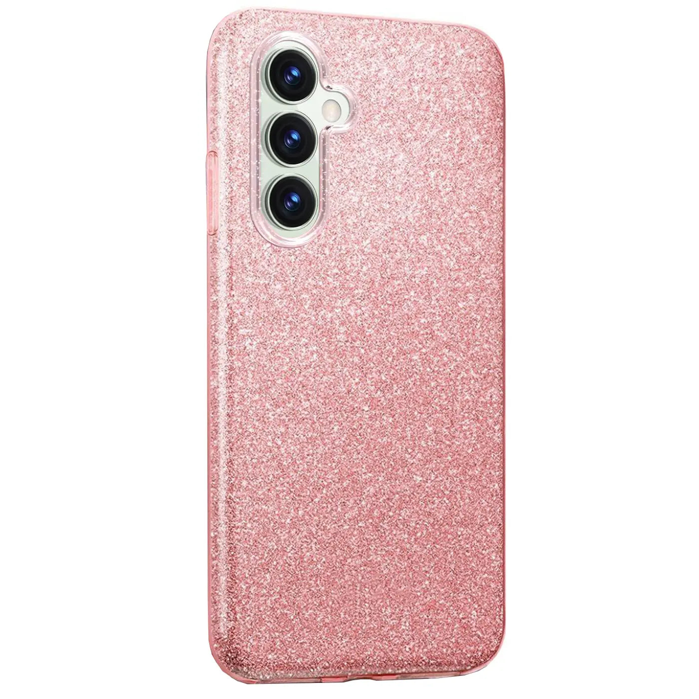 Rosa Glitzer TPU Hülle für Samsung Galaxy S24 FE, Rückansicht.