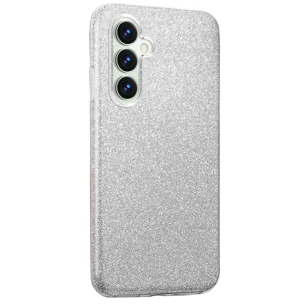 Glitzer Handyhülle aus TPU für Samsung Galaxy S24 FE in Silber