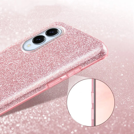 Glitzer Handyhülle aus TPU für Samsung Galaxy S25 Edge in Rosegold