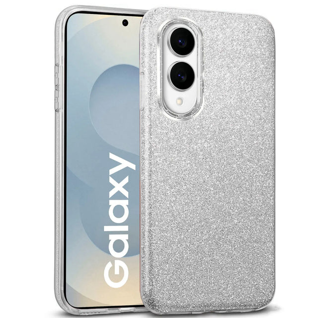 Glitzer Handyhülle aus TPU für Samsung Galaxy S25 Edge in Silber