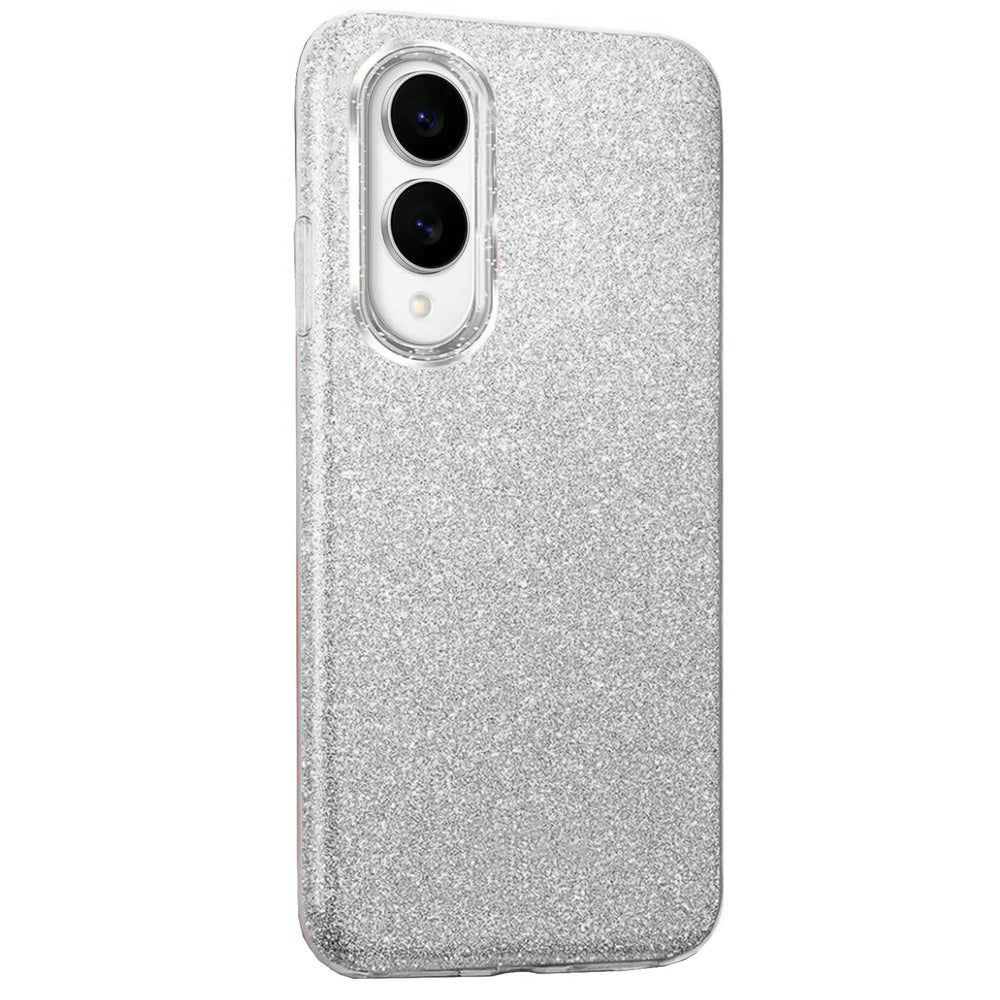 Silberne Glitzer-TPU-Hülle für Samsung Galaxy S25 Edge, Rückansicht