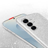 Glitzer Handyhülle aus TPU für Samsung Galaxy S25+ in Silber