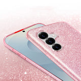 Glitzer Handyhülle aus TPU für Samsung Galaxy S25 in Rosegold