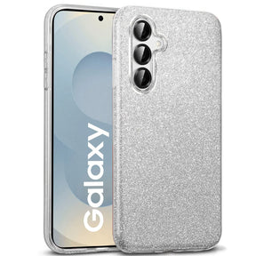 Glitzer Handyhülle aus TPU für Samsung Galaxy S25 in Silber