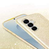 Goldene Glitzer TPU Hülle auf Samsung Galaxy S26, Nahaufnahme