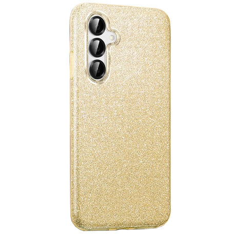 Goldene Glitzer-TPU-Hülle für Samsung Galaxy S26 Plus, Rückansicht, leicht schräg