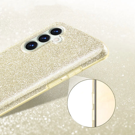 Goldene Glitzer TPU Hülle für Samsung Galaxy S26 Plus, Nahaufnahme, Rückseite