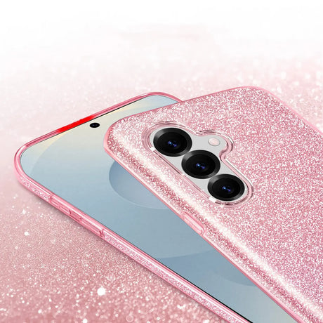 Rosa Glitzer TPU Hülle auf Samsung Galaxy S26 Plus, Nahaufnahme