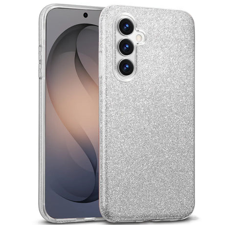 Silberne Glitzer TPU Hülle auf Samsung Galaxy S26 Plus, Vorderansicht.
