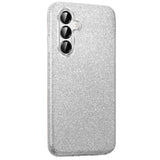 Silberne Glitzer TPU Hülle, Rückansicht, für Samsung Galaxy S26 Plus.