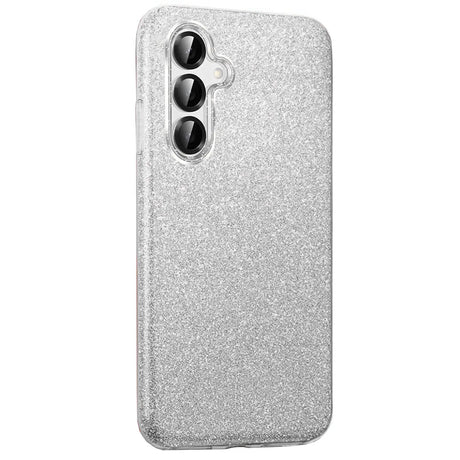 Silberne Glitzer TPU Hülle, Rückansicht, für Samsung Galaxy S26 Plus.