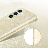 Goldene Glitzer-TPU-Hülle für Samsung Galaxy S26 Ultra, Seitenansicht.