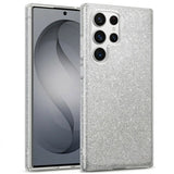 Silberne Glitzer TPU Hülle auf Samsung Galaxy S26 Ultra, Seitenansicht.