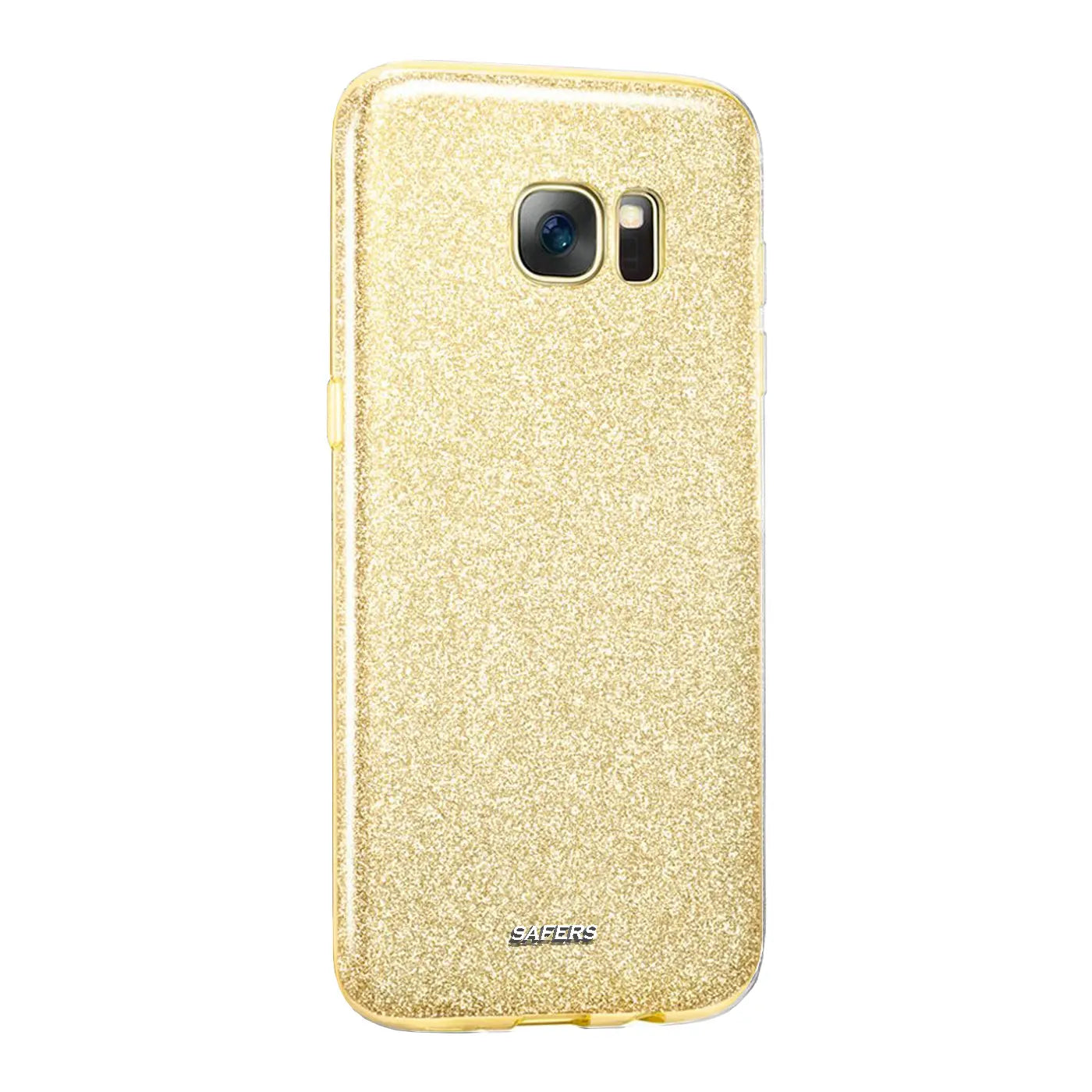 Goldene Glitzer TPU Hülle für Samsung Galaxy S7 Edge, Rückansicht