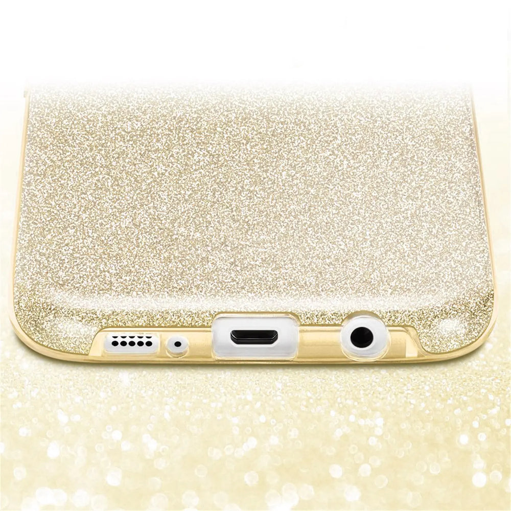 Glitzer Handyhülle aus TPU für Samsung Galaxy S7 Edge in Gold