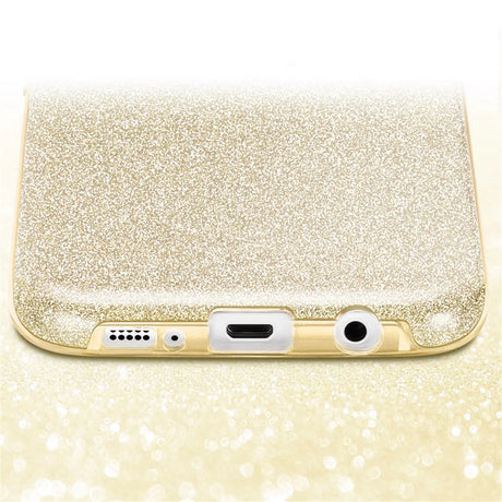 Glitzer Handyhülle aus TPU für Samsung Galaxy S7 Edge in Gold