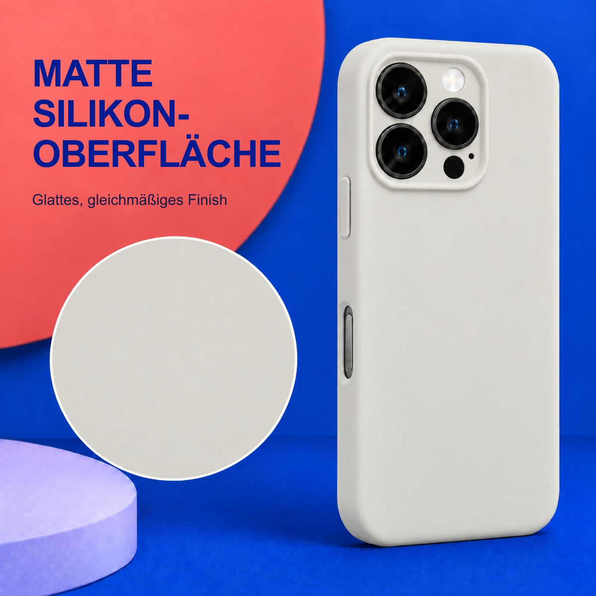 iPhone 12 Pro Max - Silikon Hülle Soft-Touch Antikweiß