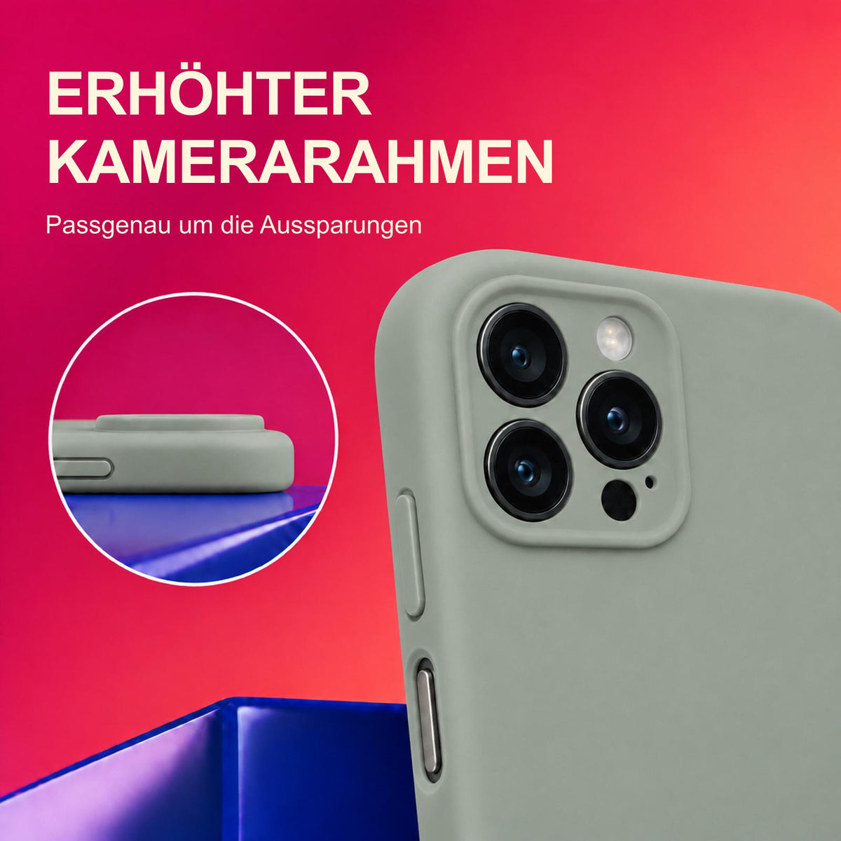 iPhone 12 Pro Max - Silikon Hülle Soft-Touch Salbei