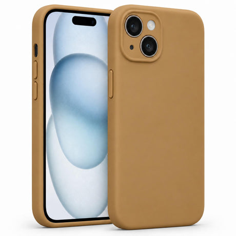 iPhone 15 - Silikon Hülle Soft-Touch Khaki / Sand