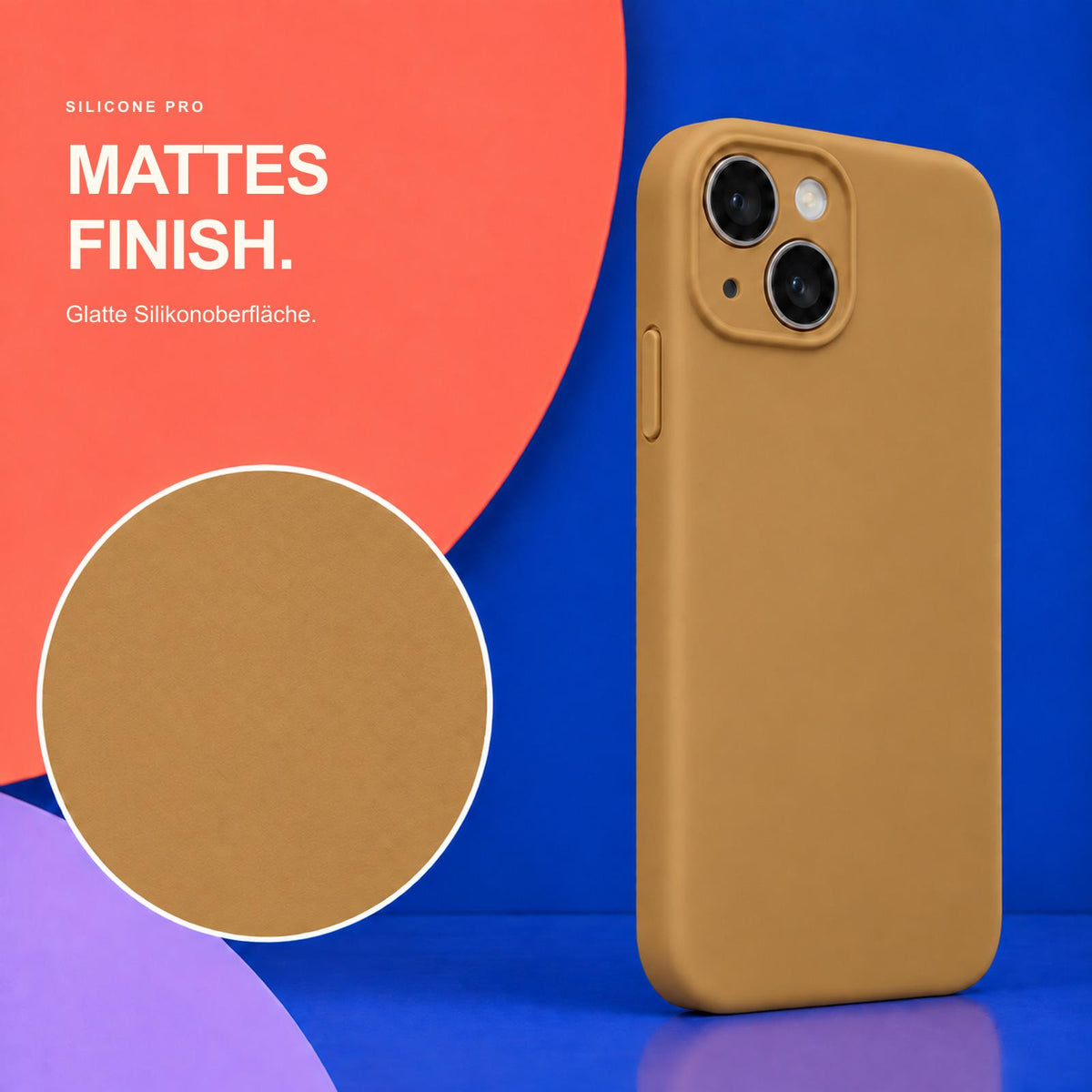 iPhone 15 - Silikon Hülle Soft-Touch Khaki / Sand