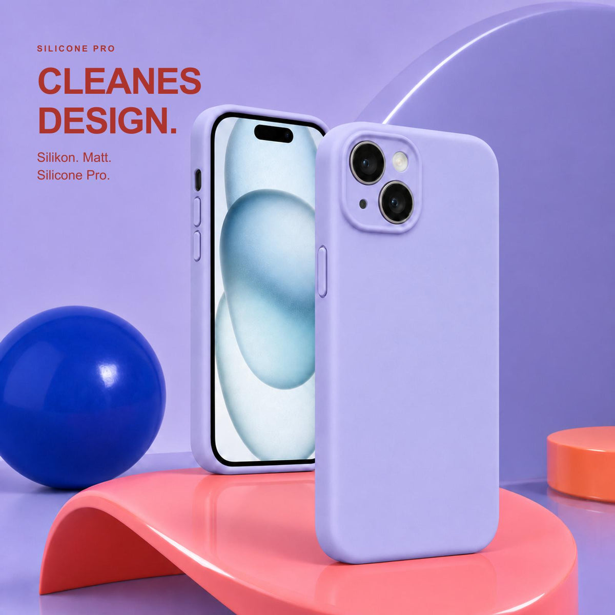 iPhone 15 - Silikon Hülle Soft-Touch Lavendel